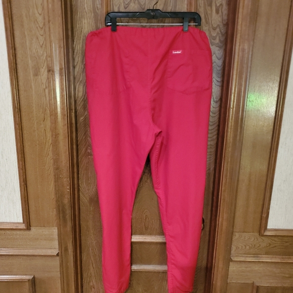 Landau Red 1X Medical Scrub Drawstring Pants - Picture 6 of 7
